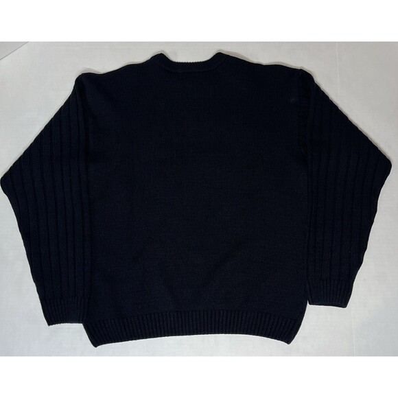 Lacoste Big Logo Wool Mark Blend Laine Vierge Black Sweater Size 16 Large - Picture 9 of 14